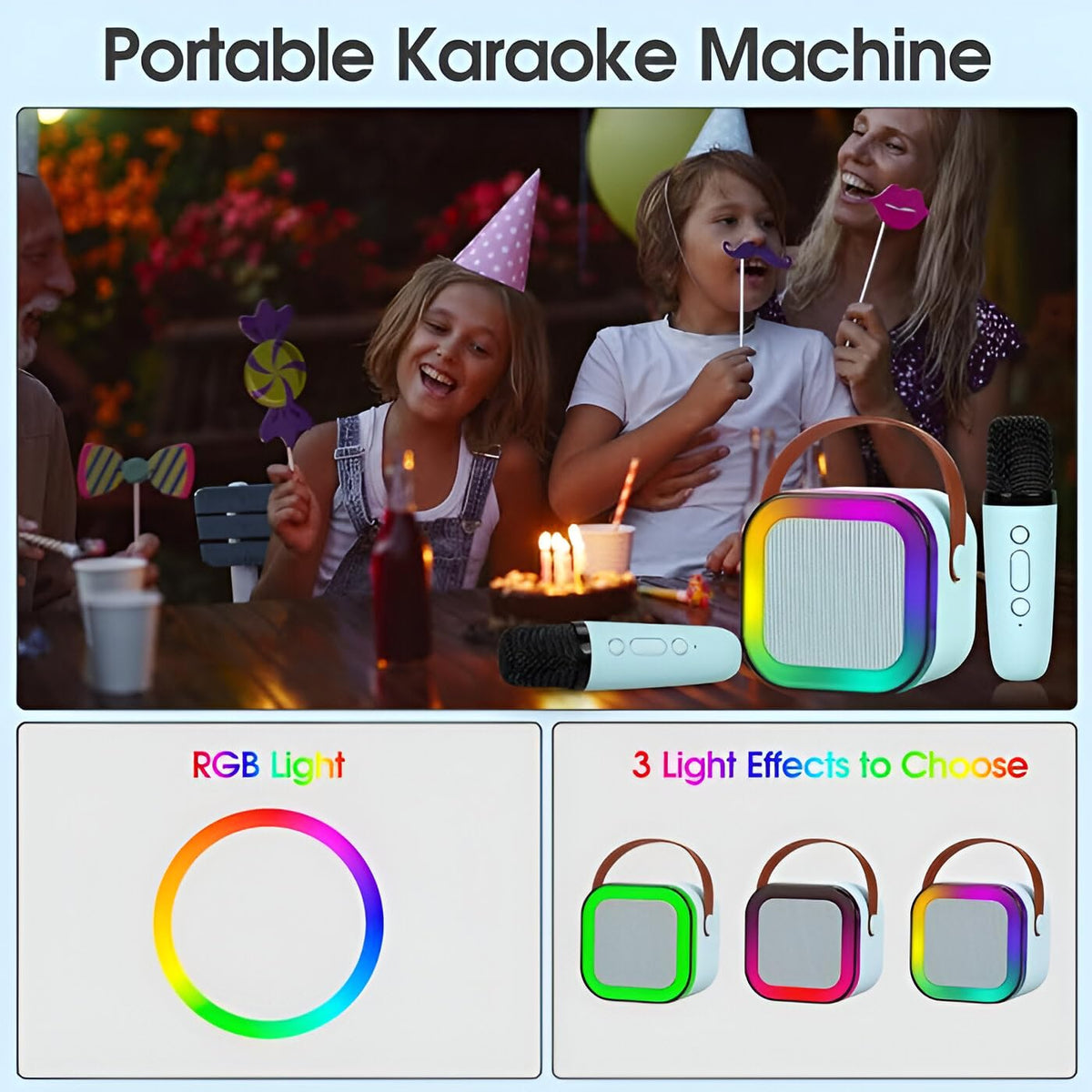 Mic Speaker with RGB | Bluetooth Speaker Fire Bass