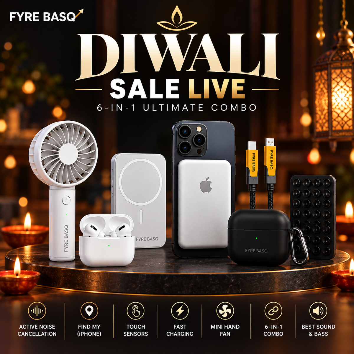 AuraPods Pro 2 Wireless Earbuds with FREE 5 Gadgets Gifts Combo 🎁