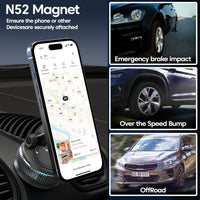 Universal Magnetic Phone Mount with 360° Use in Cars, Home Gyms, Mirrors, and Showers