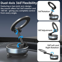 Universal Magnetic Phone Mount with 360° Use in Cars, Home Gyms, Mirrors, and Showers