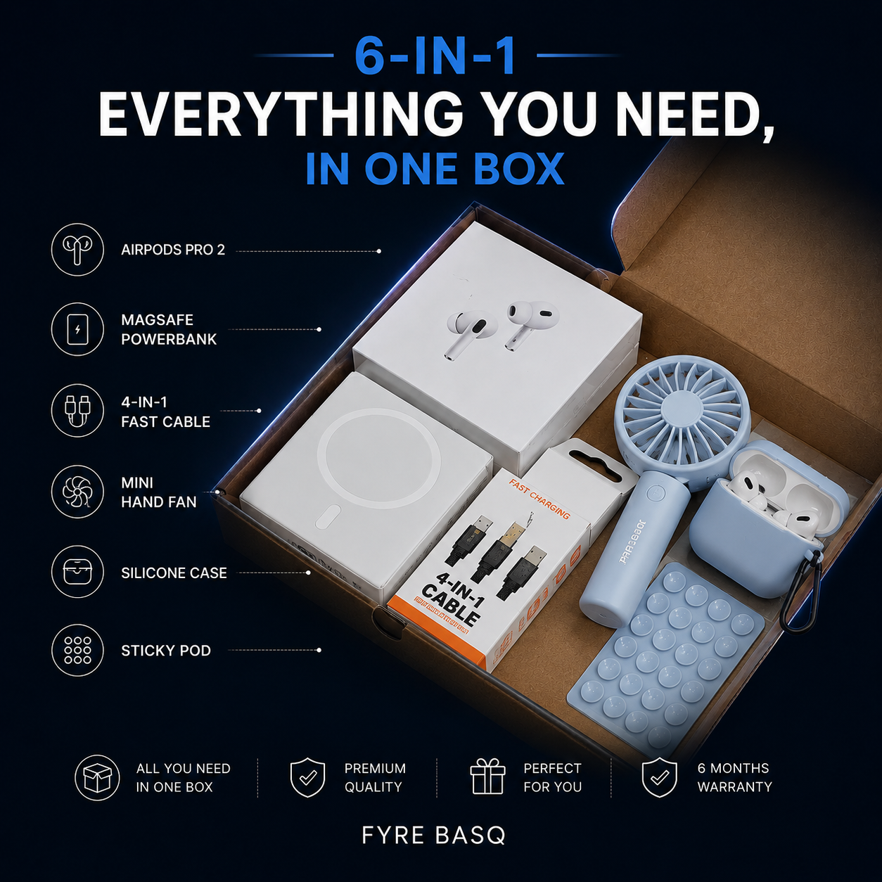 AirPods Pro 2 Wireless Earbuds with FREE 5 Gadgets Gifts Combo 🎁